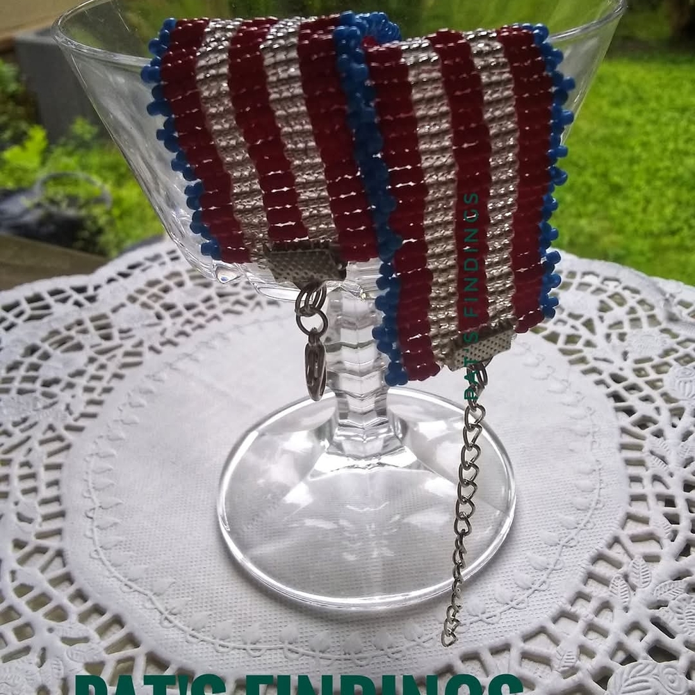 Red and Blue Beaded Bracelet
